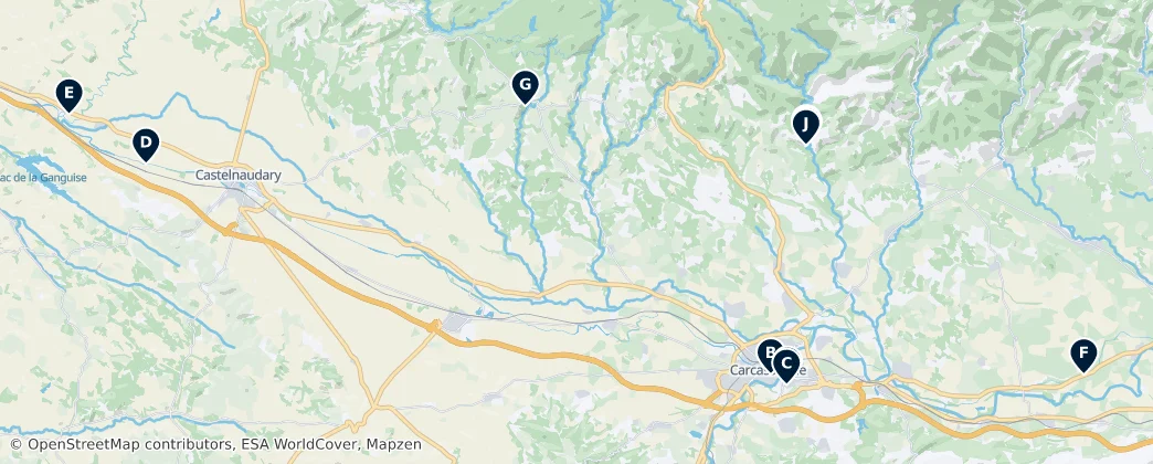 Map of Arrondissement Carcassonne