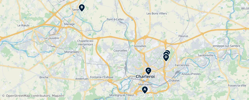 Map of Arrondissement Charleroi