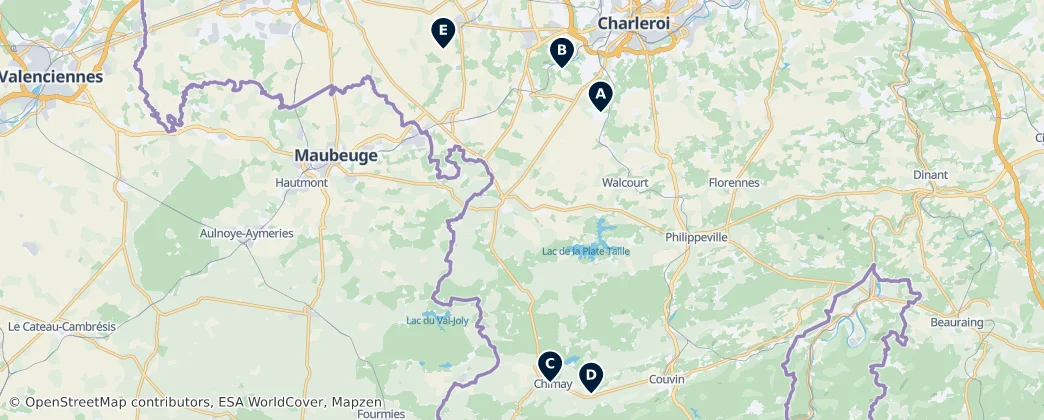 Map of Arrondissement Thuin