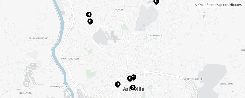 Map of Asheville
