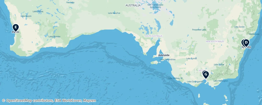 Map of Austrálie