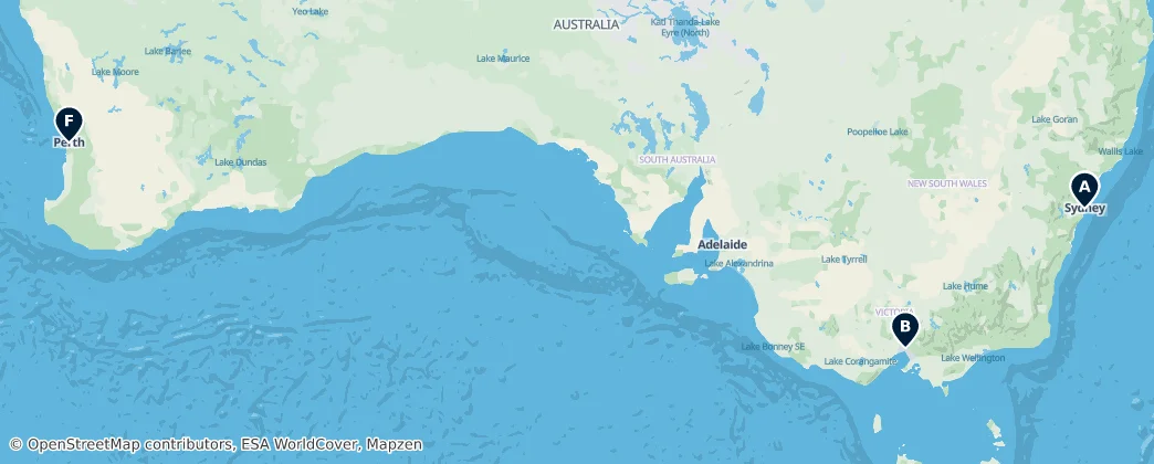 Map of Austrálie