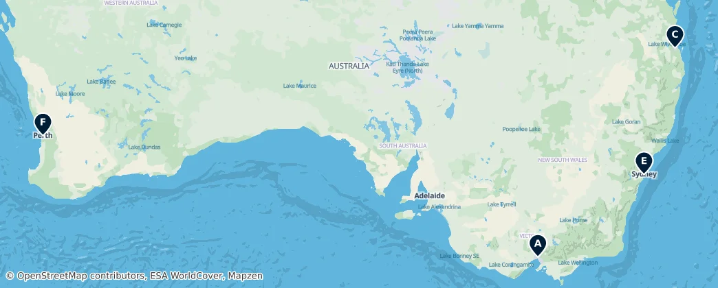Map of Austrálie