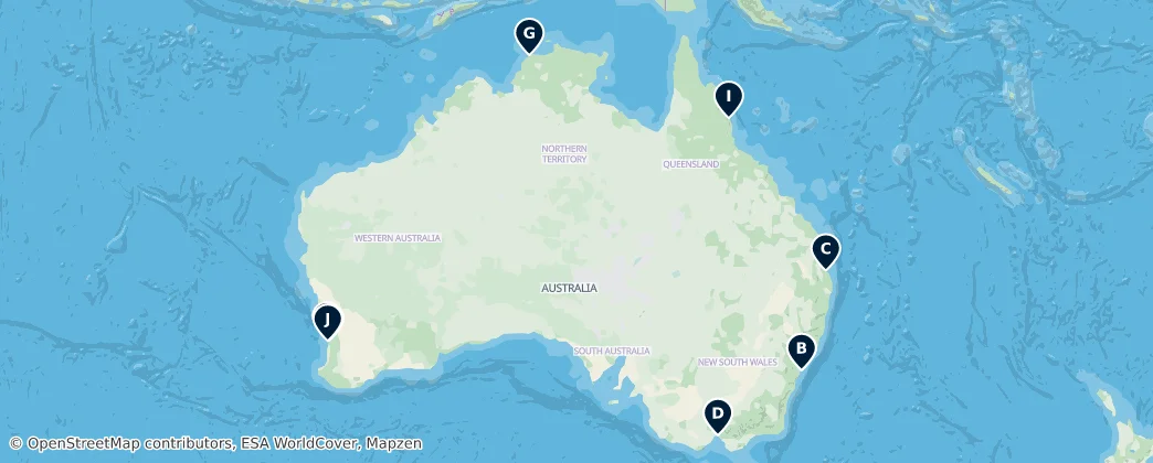 Map of Austrálie