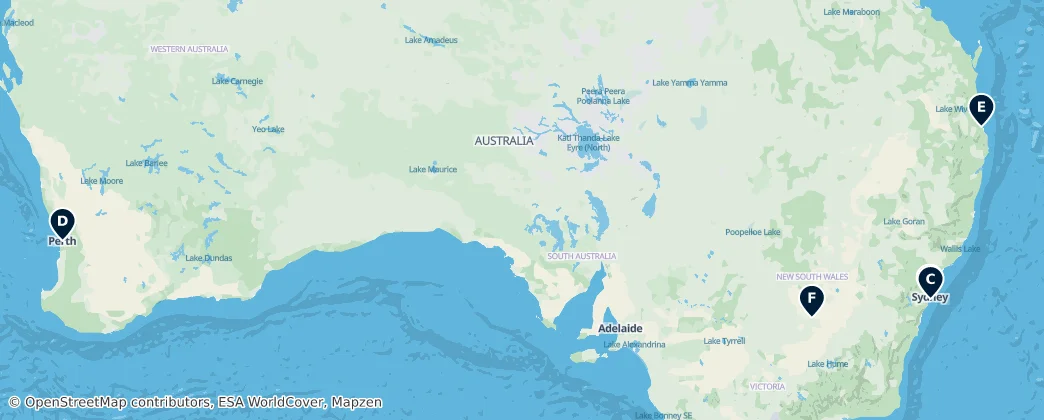 Map of Austrálie