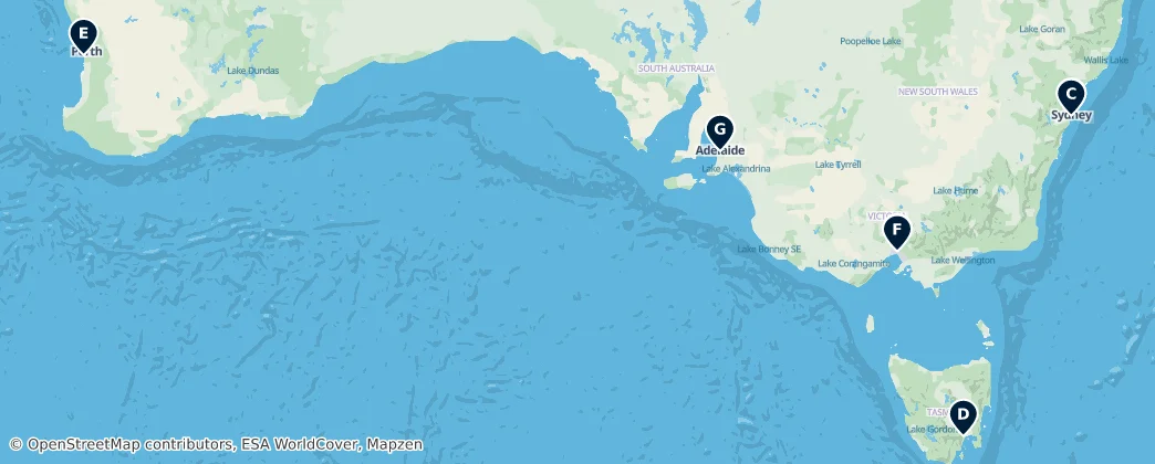 Map of Austrálie