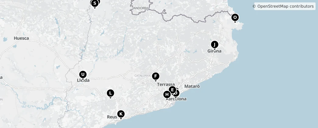 Map of Katalánsko