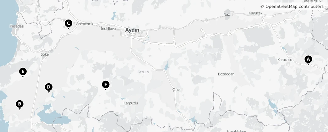 Map of Aydın