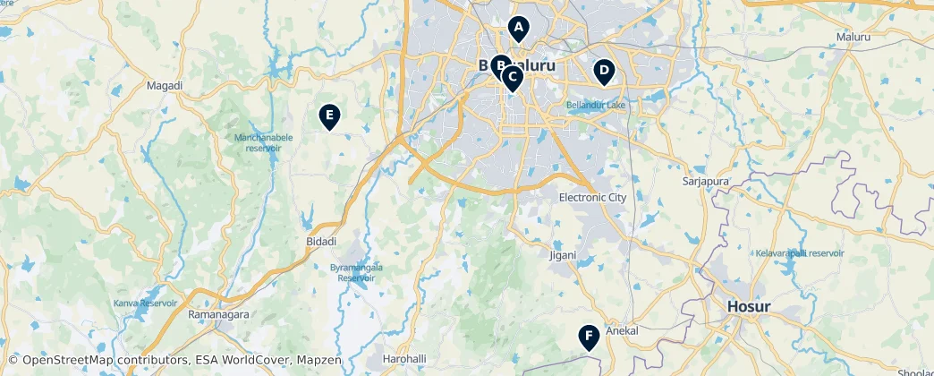 Map of Bangalore Urban district