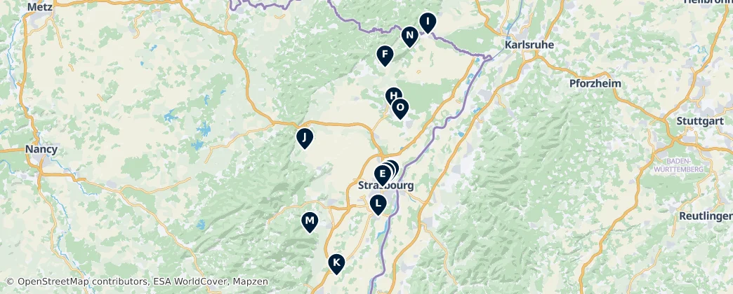 Map of Bas-Rhin