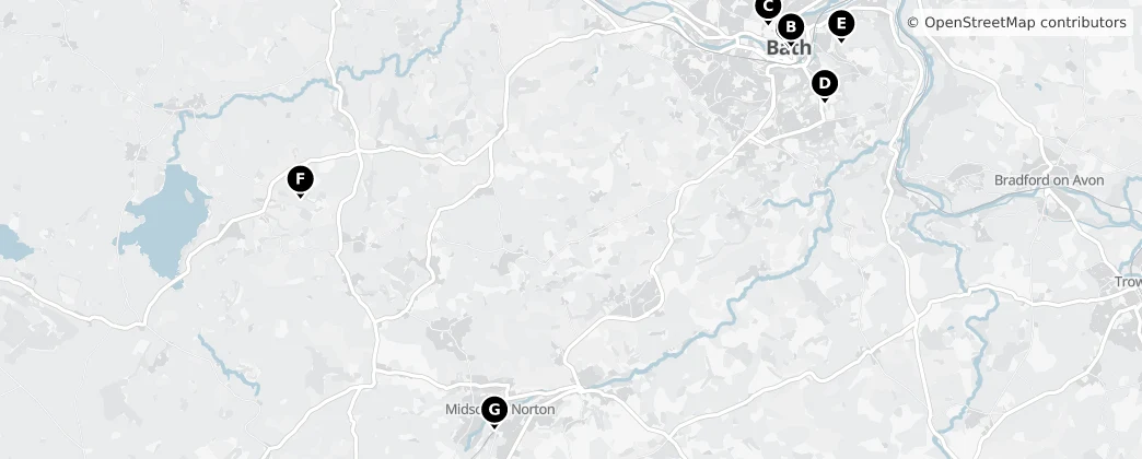 Map of Bath and North East Somerset