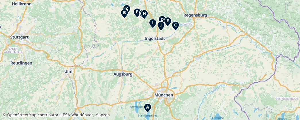 Map of Bavorsko