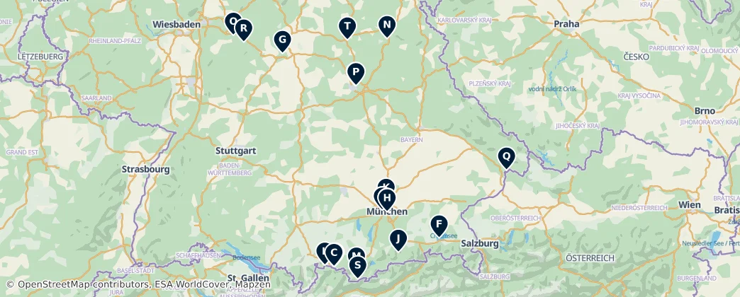 Map of Bavorsko