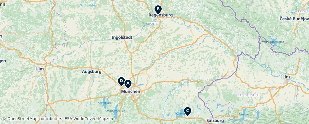 Map of Bavorsko