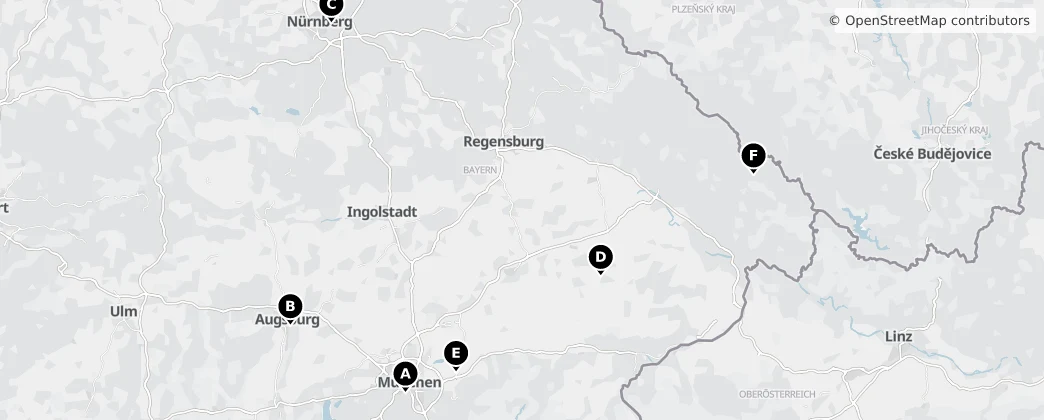 Map of Bavorsko