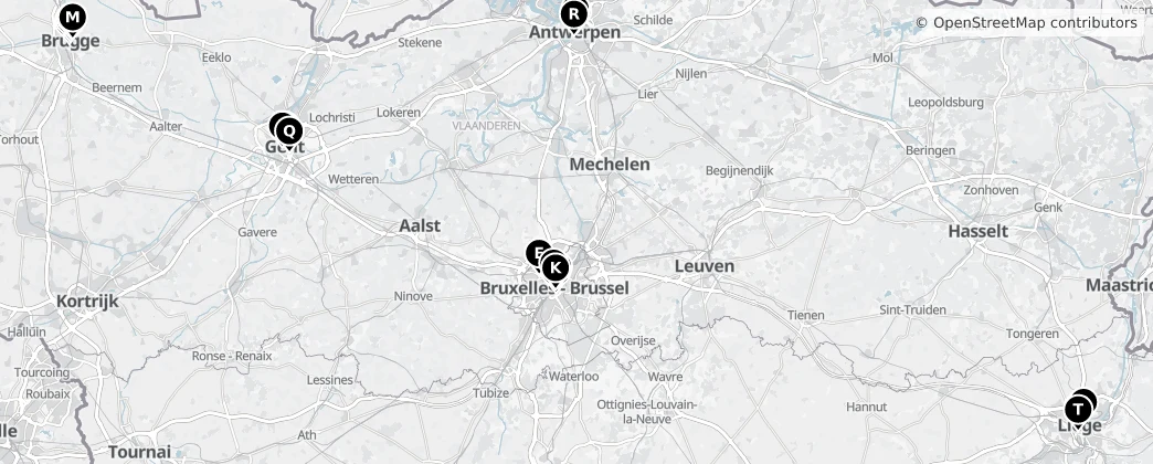 Map of België / Belgique / Belgien (land mass)
