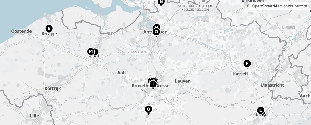 Map of België / Belgique / Belgien (land mass)