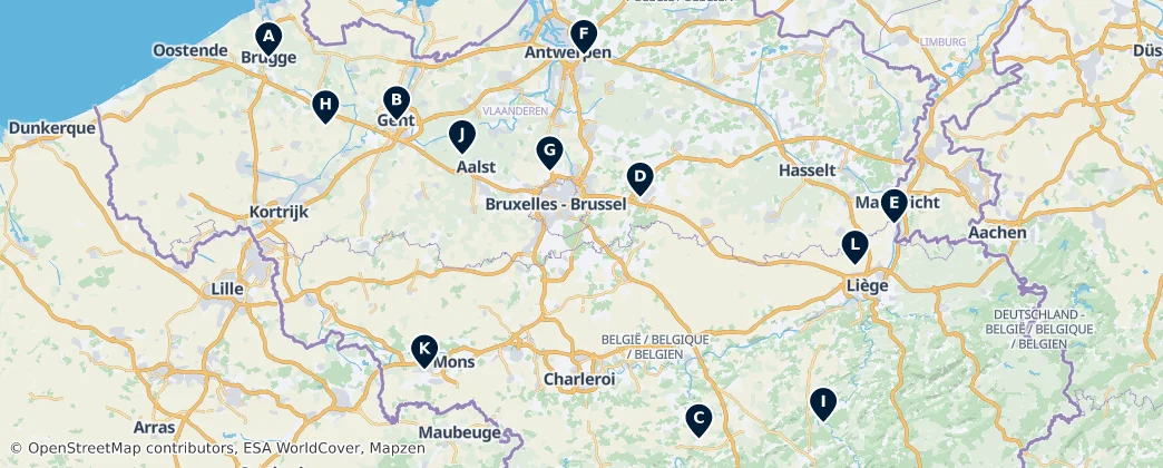 Map of Belgie