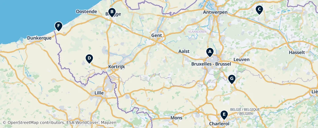 Map of Belgie