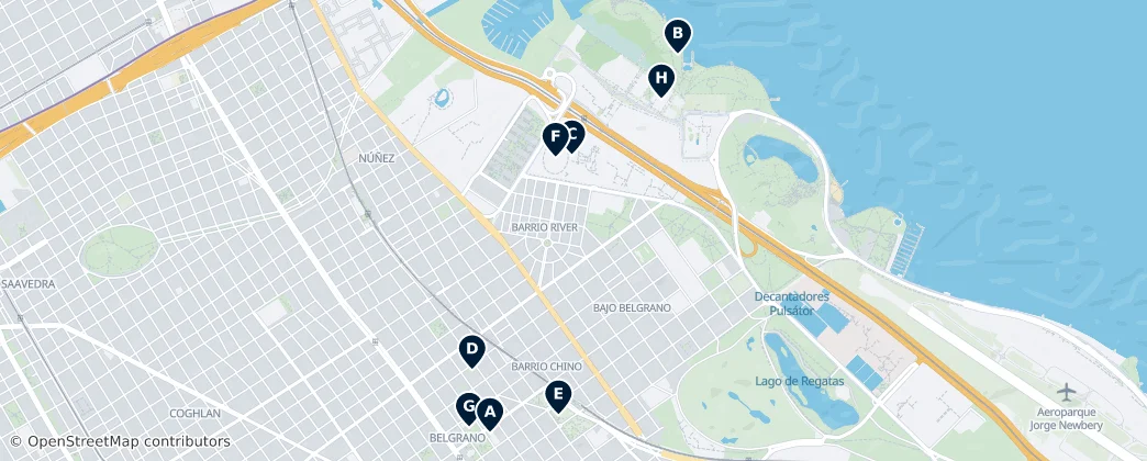 Map of Belgrano, Buenos Aires