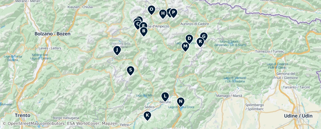 Map of Provincie Belluno