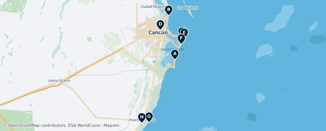 Map of Benito Juárez Municipality, Quintana Roo