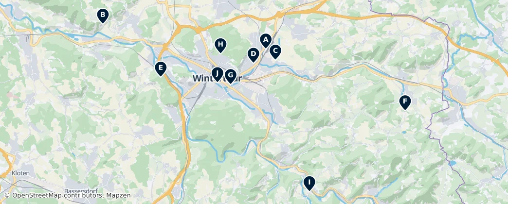 Map of Okres Winterthur