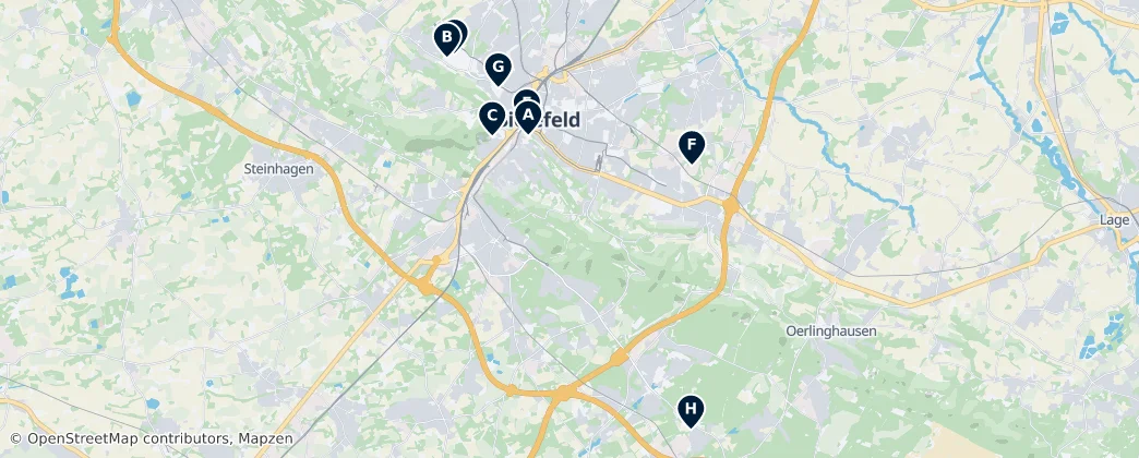 Map of Bielefeld