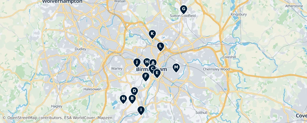 Map of Birmingham