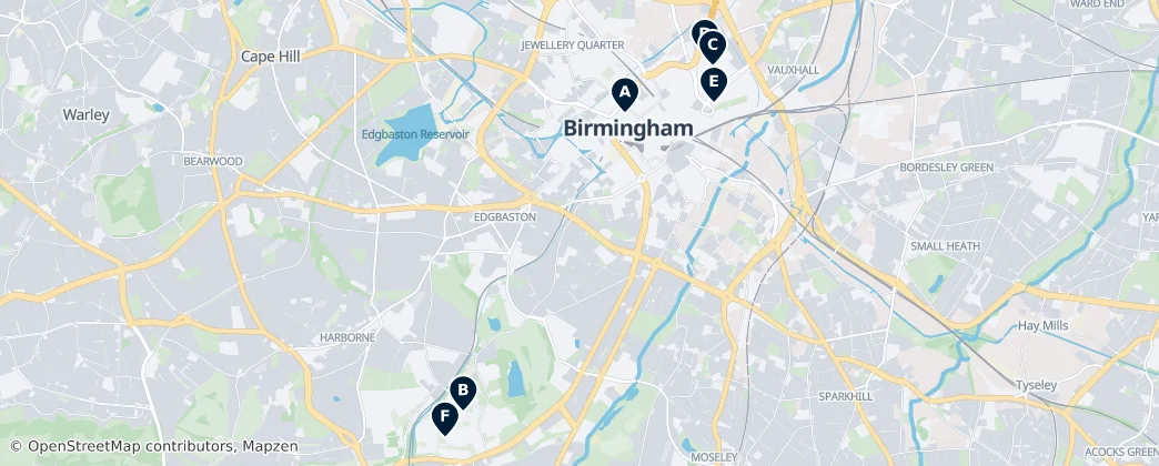 Map of Birmingham