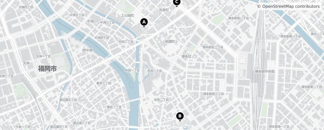 Map of Hakata Ward
