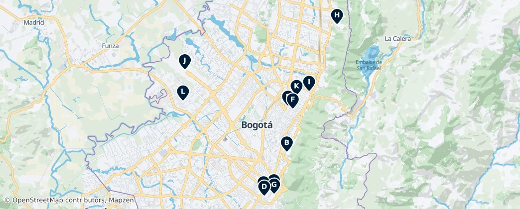 Map of Bogotá
