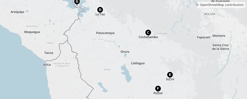 Map of Bolívie