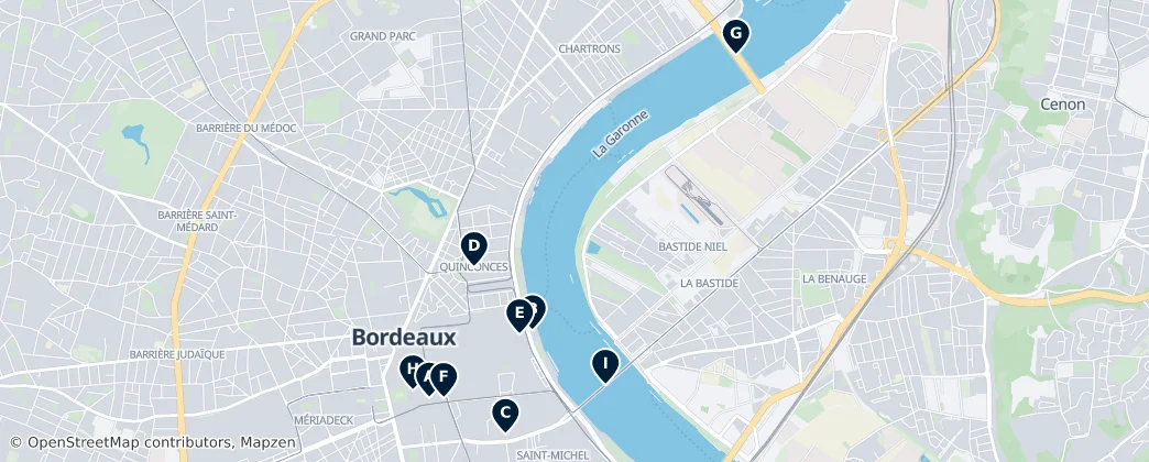 Map of Bordeaux