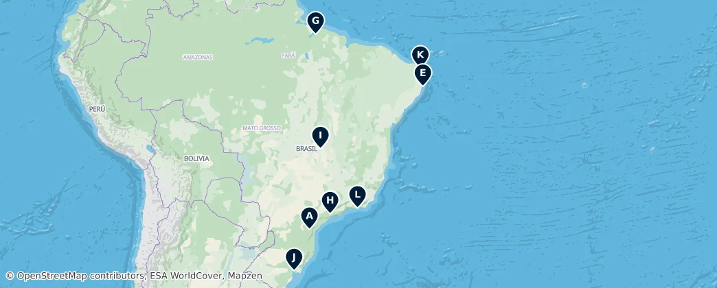 Map of Brazílie