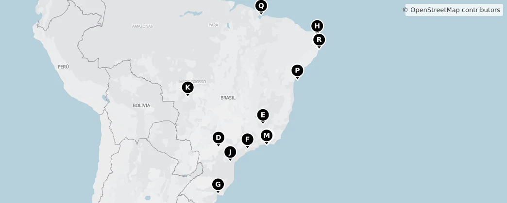 Map of Brazílie