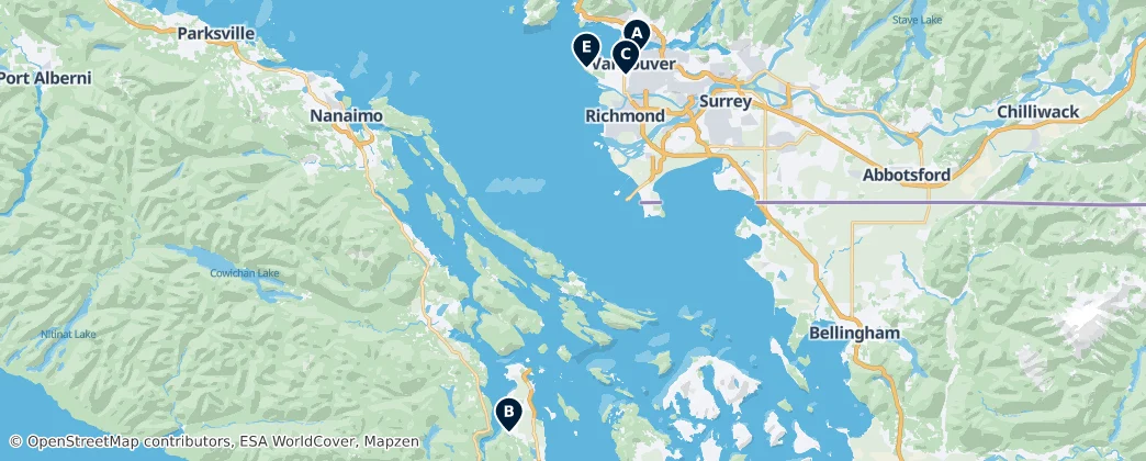Map of Britská Kolumbie