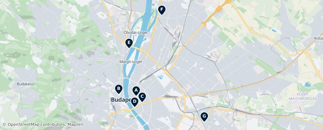 Map of Budapešť