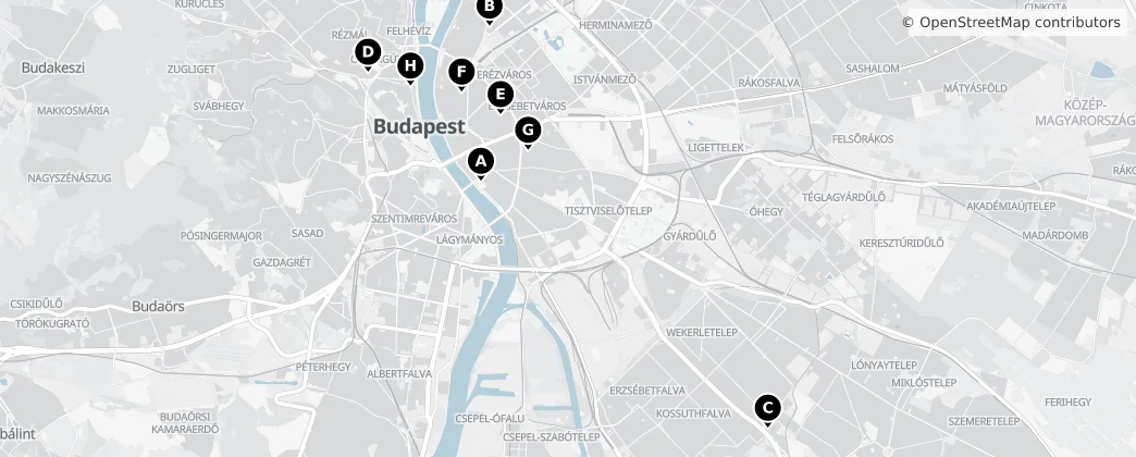 Map of Budapešť