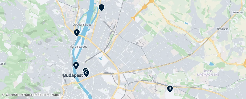 Map of Budapešť