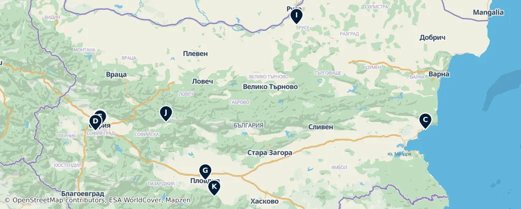 Map of Bulharsko