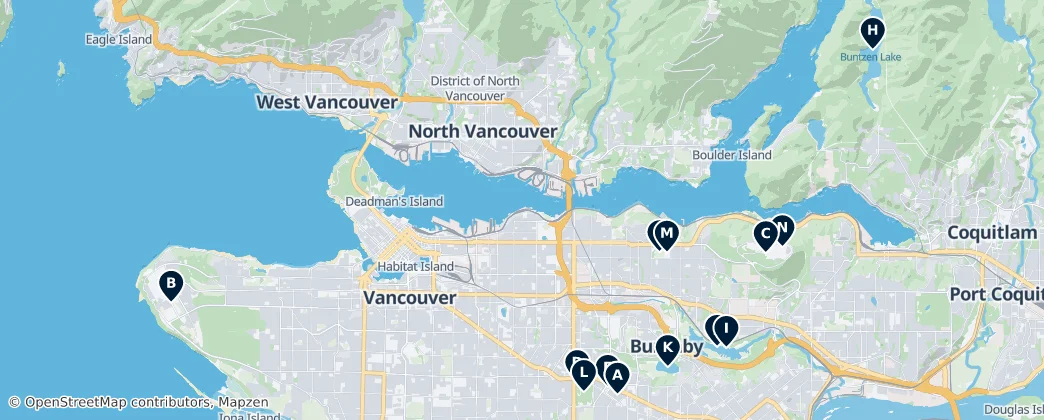 Map of Burnaby