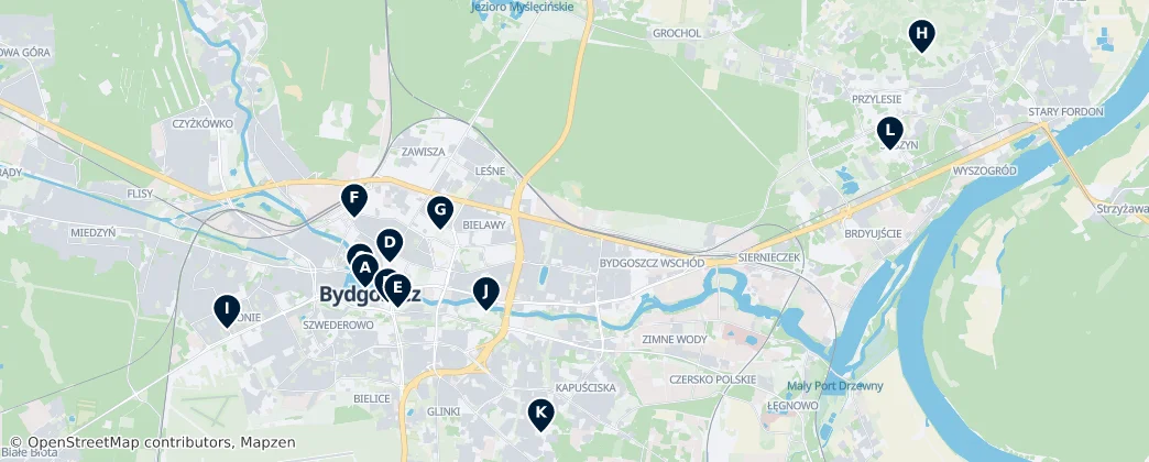 Map of Bydhošť