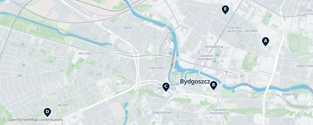 Map of Bydhošť
