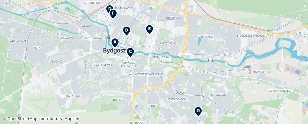 Map of Bydhošť