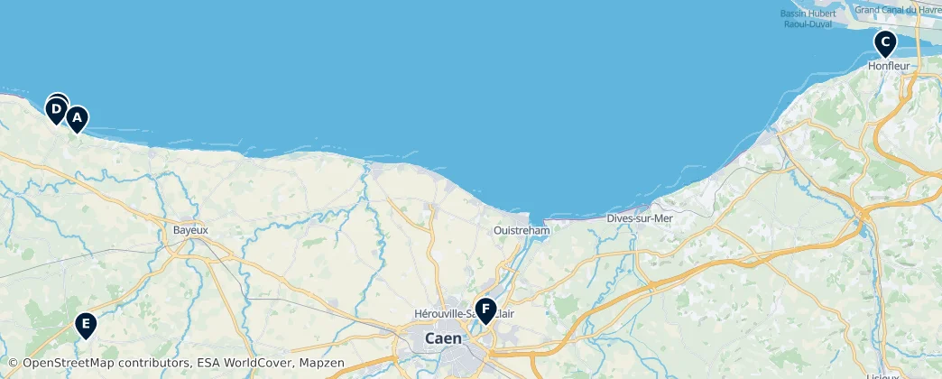 Map of Calvados