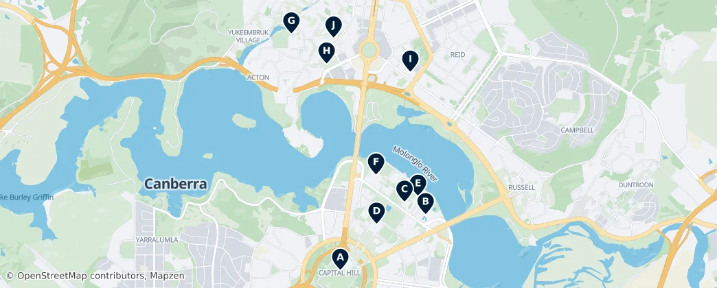 Map of Canberra