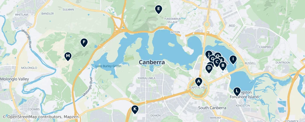 Map of Canberra