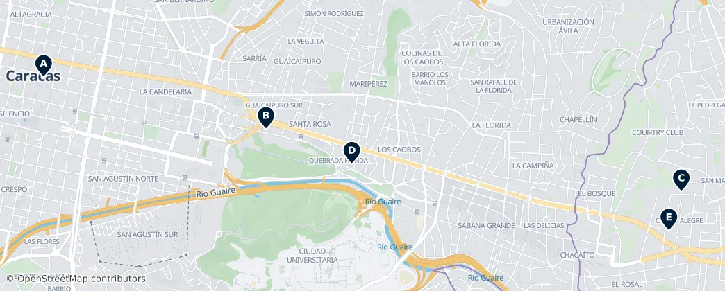 Map of Caracas