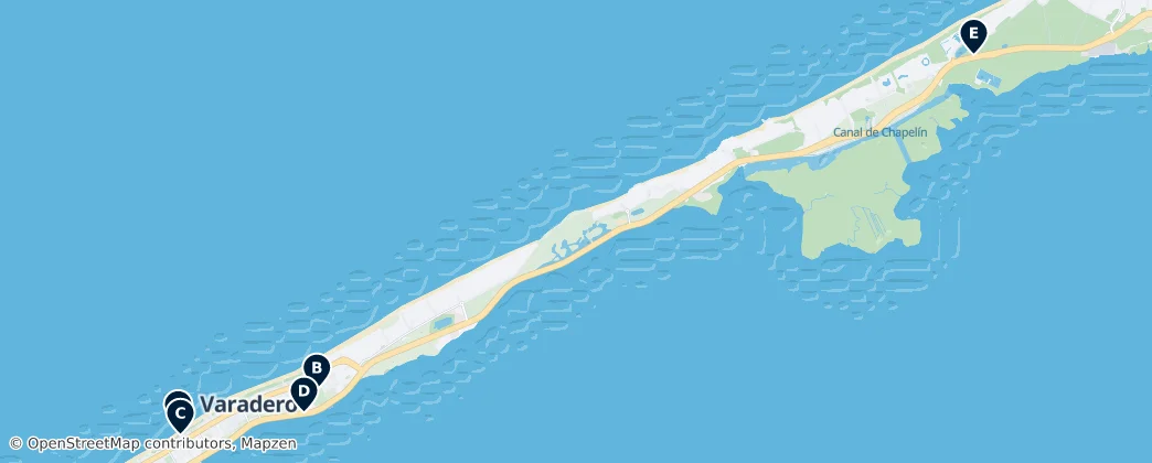 Map of Cárdenas, Cuba